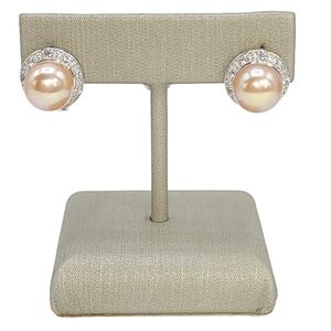 Sterling Silver Button Cultured Lavender Freshwater Pearl Leverback Earrings